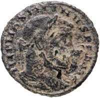 купить Римская Империя, Максимиан Геркулий, 285-310 гг, фракция фоллиса, (реверс: Гений стоит влево, в руках патера и рог изобилия)