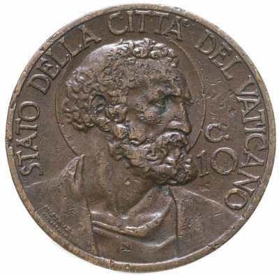 купить Ватикан 10 чентезимо (centesimi) 1934