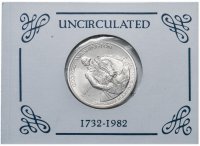 купить США 1/2 доллара (50 центов, half dollar) 1982 "250 лет со дня рождения Джорджа Вашингтона" в запайке