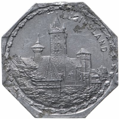 купить Германия (Нюрнберг) нотгельд 20 пфеннигов 1921 "Башня Люгинсланд" трамвайный жетон