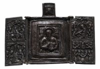купить Складень "Священномученик Антипа", бронза, Российская Империя, 1800-1900 гг.