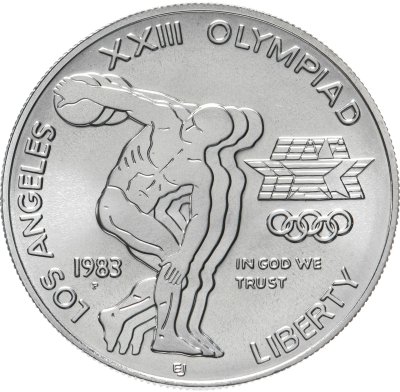 купить США 1 доллар (dollar) 1983 P "XXIII летние Олимпийские Игры - Дискобол"