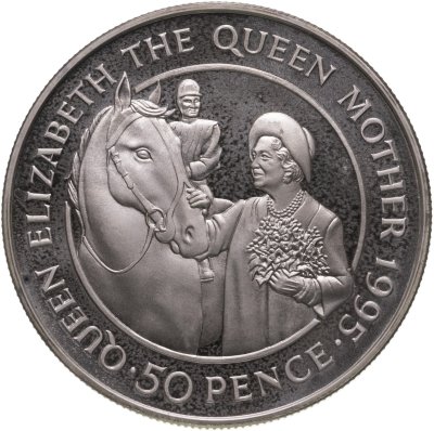 купить Остров Святой Елены 50 пенсов (pence) 1995 "95 лет со дня рождения Королевы Матери"