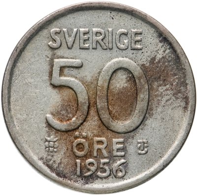 купить Швеция 50 эре (ore) 1956
