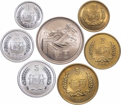 купить Китай набор монет 1981-1982 (7 штук)