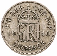 купить Великобритания 6 пенсов (pence) 1940