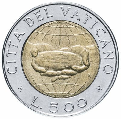 купить Ватикан 500 лир 1992