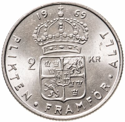 купить Швеция 2 кроны (kronor) 1969