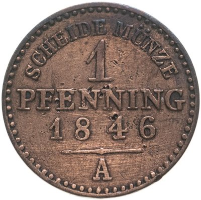 купить Германия, Пруссия 1 пфенниг 1846