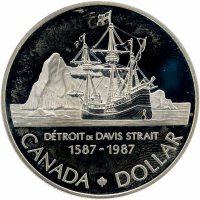 купить Канада 1 доллар (dollar) 1987 "400 лет открытию пролива Дейвиса" в футляре