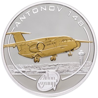 купить Острова Кука 1 доллар 2008 «Самолёт Ан-148 с позолотой»