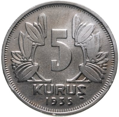 купить Турция 5 курушей (kurus) 1935