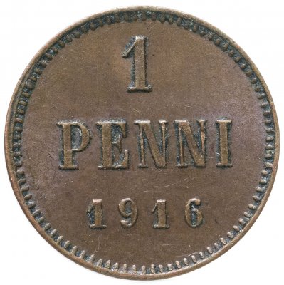 купить 1 пенни 1916, монета для Финляндии