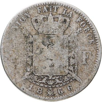 купить Бельгия 2 франка (francs) 1866