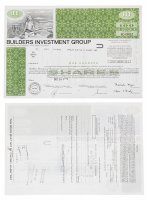 купить Акция США BUILDERS INVESTMENT GROUP, 1971 г.