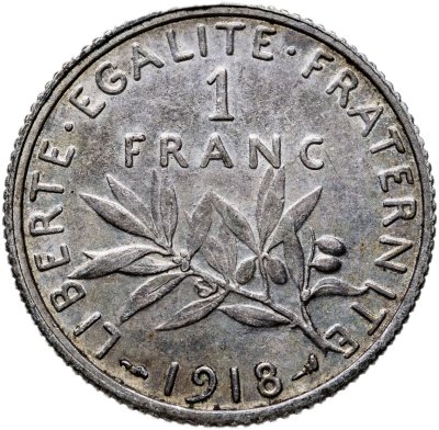 купить Франция 1 франк (franc) 1918