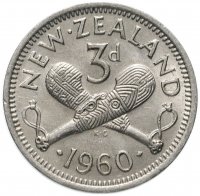 купить Новая Зеландия 3 пенса (pence) 1960