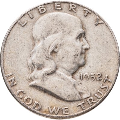 купить США 50 центов (1/2 доллара, half dollar) 1952 S Franklin Half Dollar знак монетного двора: "S" - Сан-Франциско