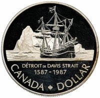 купить Канада 1 доллар (dollar) 1987 "400 лет открытию пролива Дейвиса"