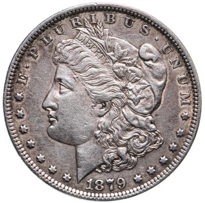 купить США 1 доллар (dollar) 1879 "Доллар Моргана" Без отметки монетного двора, в футляре