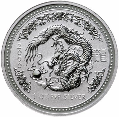 купить Австралия 1 dollar (доллар) 2000 Proof Year of the Dragon (год дракона) Лунар