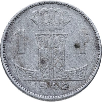 купить Бельгия 1 франк (franc) 1942 'BELGIQUE - BELGIE'