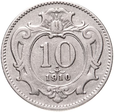 купить Австрия 10 геллеров (heller) 1910
