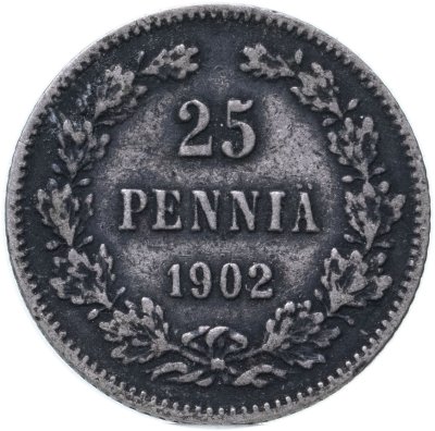 купить 25 пенни 1902 L, монета для Финляндии