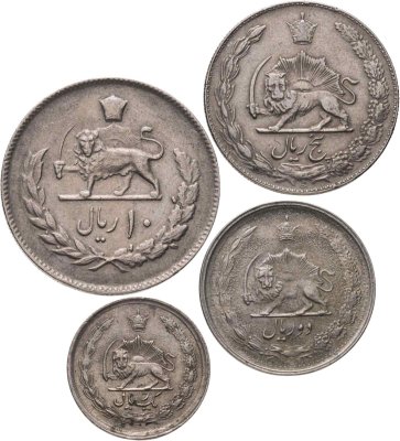 купить Иран набор монет 1-10 риалов 1972-1975 (4 шт.)