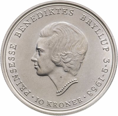 купить Дания 10 крон (kroner) 1968 "Свадьба Принцессы Бенедикты"