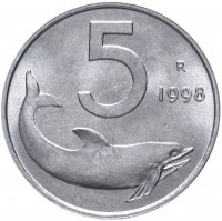 Купить Италия 5 лир 1998