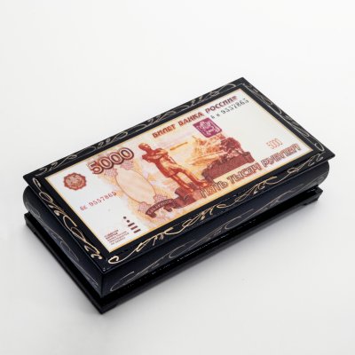 купить Шкатулка-купюрница "5000 рублей", МДФ, лаковая миниатюра, Россия, 2020-2021 гг.