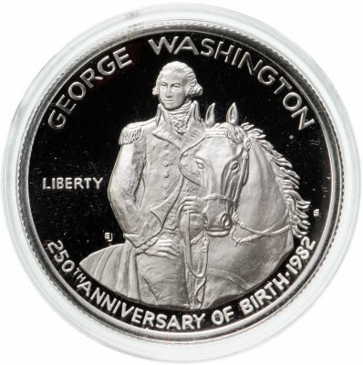 купить США 50 центов 1982 Proof "250 лет со дня рождения Джорджа Вашингтона" в буклете