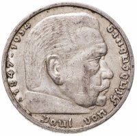купить Германия Третий рейх 5 рейхсмарок (reichsmark) 1935 Гинденбург