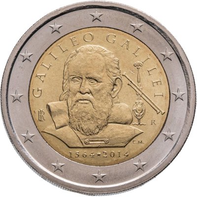 купить Италия 2 евро 2014 "450 лет со дня рождения Галилео Галилея"