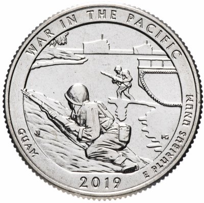купить США 1/4 доллара (25 центов, квотер) 2019 S — "Национальные парки - Гуам, война на Тихом океане" (48-й парк)
