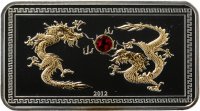 Купить Палау 5 доллара 2012 "Год дракона позолоченный", в коробке с сертификатом