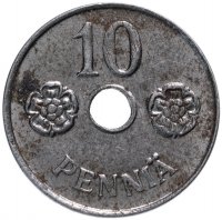 Купить Финляндия 10 пенни (pennia) 1943-1945 ,случайная дата