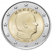 Купить Монако 2 евро 2017 Обычная