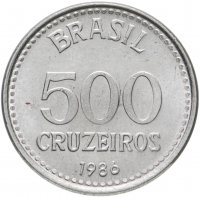 купить Бразилия 500 крузейро (cruzeiros) 1986