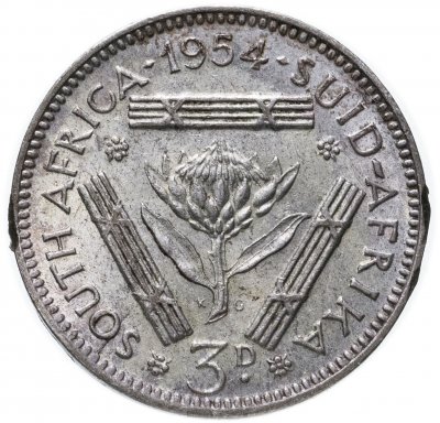 купить ЮАР 3 пенса (pence) 1954