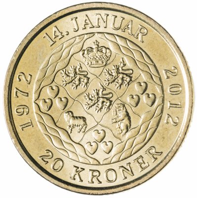 купить Дания 20 крон 2012 "40 лет со дня коронации Королевы Маргреты II"
