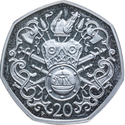 купить Остров Мэн 20 пенсов (pence) 1982 Proof "Оружие викингов"