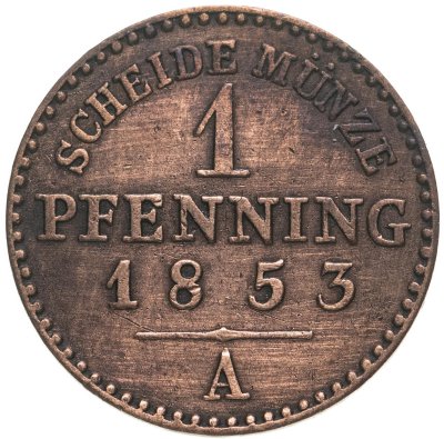 купить Германия, Пруссия 1 пфенниг 1853