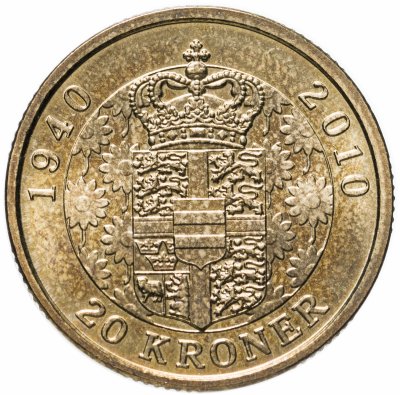 купить Дания 20 крон (kroner) 2010 70 лет со дня рождения королевы Маргрете II