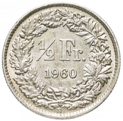 купить Швейцария 1/2 франка 1960