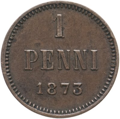 купить 1 пенни (penni) 1873, монета для Финляндии