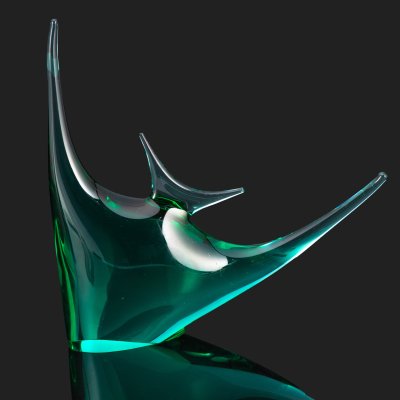 купить Статуэтка в виде рыбы, цветное стекло, гутная техника, Murano, Италия, 1950-1970 гг.