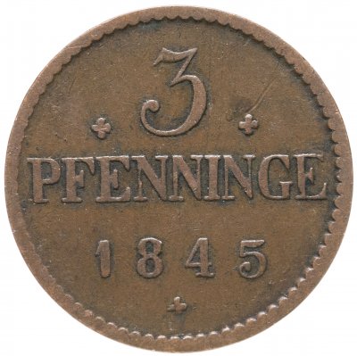купить Мекленбург-Шверин 3 пфеннига 1845