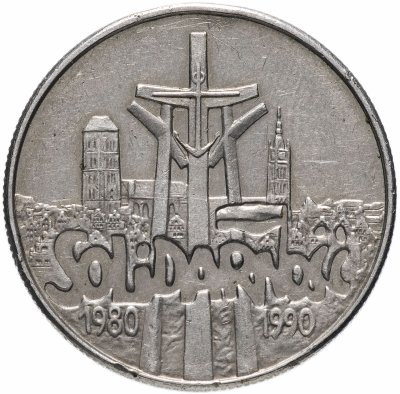 купить Польша 10000 злотых (zlotych) 1990 "10 лет независимому самоуправляемому профсоюзу «Солидарность»"
